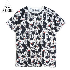 【THRIFTY LOOK / スリフティールック】 MICKEY MOUSE "AOP HEADS" TEE ミッキーマウス 総柄 半袖Tシャツ