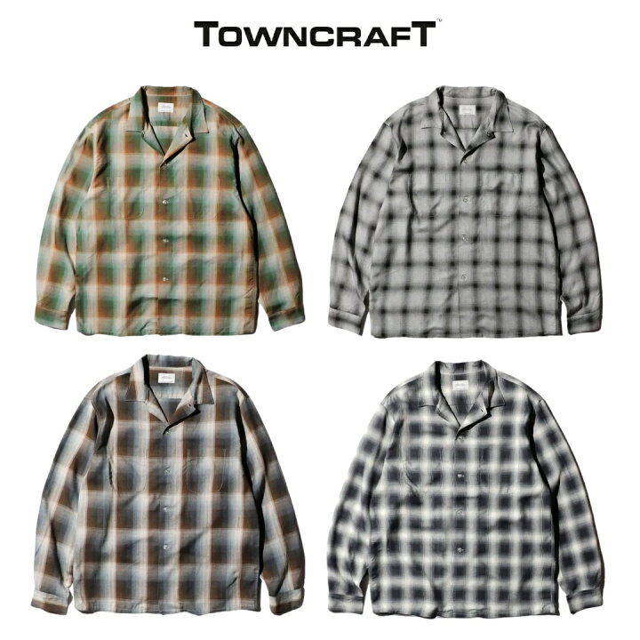 楽天市場】【TOWNCRAFT / タウンクラフト】60S OMBRE PLAID RAYON 
