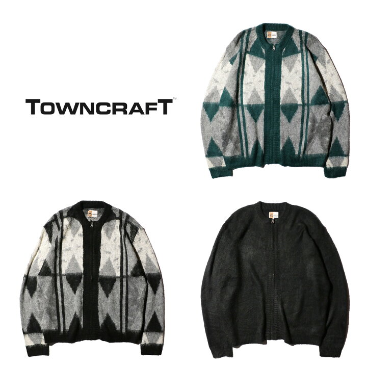楽天市場】【TOWNCRAFT / タウンクラフト】JACQUARD ZIP CARDIGAN 