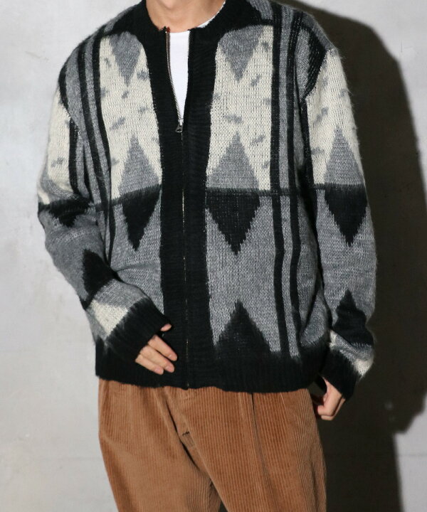 楽天市場】【TOWNCRAFT / タウンクラフト】JACQUARD ZIP CARDIGAN 