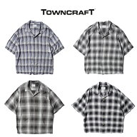 【TOWNCRAFT / タウンクラフト】 60S OMBRE LOOP COLLAR S/S SHIRT 半袖 レーヨン オープンカラー 刺繍 …