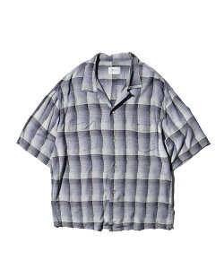 �yTOWNCRAFT / �^�E���N���t�g�z 60S OMBRE LOOP COLLAR S/S SHIRT ���� ���[���� �I�[�v���J���[ �h�J �V���c �����Y