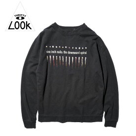 【THRIFTY LOOK / スリフティールック】 THRIFTY "NINE INCH NAILS" CREW SWEAT ロゴ スウェット 「The Downward Spiral」アートワーク メンズ レディース オフィシャルライセンシー ブラック
