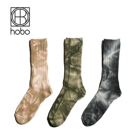 【HOBO / ホーボー】CAMO TIE-DYED CREW SOCKS C/N/PU (HB-SO4303) タイダイ クルーソックス