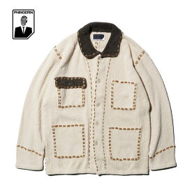 【PHINGERIN / フィンガリン】 PG1 SHORT COAT ニット ショートコート メンズ レディース ベージュ ワークコート