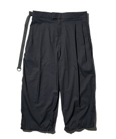 【ACRONYM / アクロニウム】MICRO TWILL PLEATED TROUSER (P48-CH) ナイロンツイル ワイド トラウザー 2WAY ストレッチ ブラック