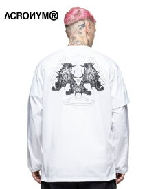 ACRONYM / アクロニウム 100% ORGANIC COTTON LONG SLEEVE T-SHIRT [STRAIGHT FIT] (S29-PR-A) オーガニック コットン ロングスリーブ 長袖Tシャツ バックプリント フロントプリント ホワイト ブラック メンズ レディース L XL