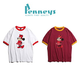 【PENNEY'S / ペニーズ】 MINNIE RINGER TEE 半袖 リンガーTシャツ ディズニー オフィシャル ミニーマウス