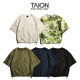 【WEB限定】【TAION / タイオン】NON-DOWN MILITARY HALF SLEEVE CUT SEWN(TAION-CS02NDML-1) ミリタリー　半袖　カットソー