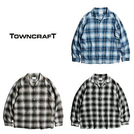 【TOWNCRAFT / タウンクラフト】 60S OMBRE LOOP COLLAR SHIRT MADE IN JAPAN チェック カラーシャツ