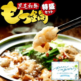 【 スーパーSALE 半額 】黒毛和牛 もつ鍋 特盛セット 600g スープ＆麺2玉付き ホルモン 焼肉 鉄板焼き てっちゃん 煮込み 国産牛 お肉 牛肉 モツ 鍋 冷凍 WAGYU 【送料無料】【冷凍便でお届け】 お祝い 誕生日 取り寄せ