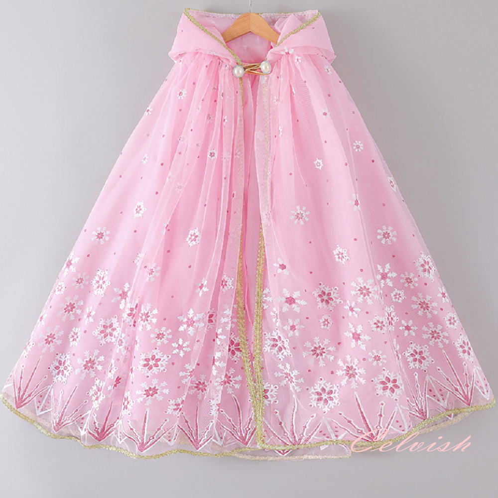 プリンセスマント ピンク プリンセスドレス 子供 ドレス 衣装 プリンセス 華やかプリント かわいいピンクのマント　c-ds-6173| セルビッシュアップ