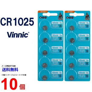 VINNIC CR1025 ×10�� CR1025 ���B�j�b�N CR1025 ���d�r �{�^���d�r ���`�E�� �{�^���d�r 10�� �Ή�