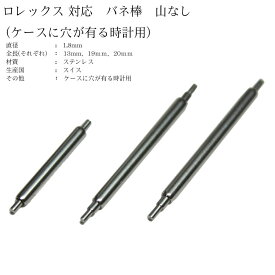 ゆうパケット送料無料 スイス製 ロレックス対応 山無し バネ棒 Ф1.8 13mm/19mm/20mm 1本 ロレックス用 時計ベルト 時計バンド 専用部品 ステンレス 1本