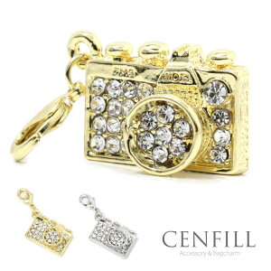 アクセサリー チャーム リトル カメラ パーツ 18Kプレーティング バッグチャーム イニシャル チャーム アクセサリー キーホルダー キラキラ パーツ ファスナー DIY チャーム カニカン