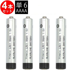 ゆうパケット送料無料 vinnic 単6形(AAAA LR61) ×4本 ヴィニック アルカリ乾電池 単6 シーメンス 補聴器リモコン用 単6電池 アルカリ 乾電池 単6形 AAAA 電池 スタイラスペン タッチペン ペンライト