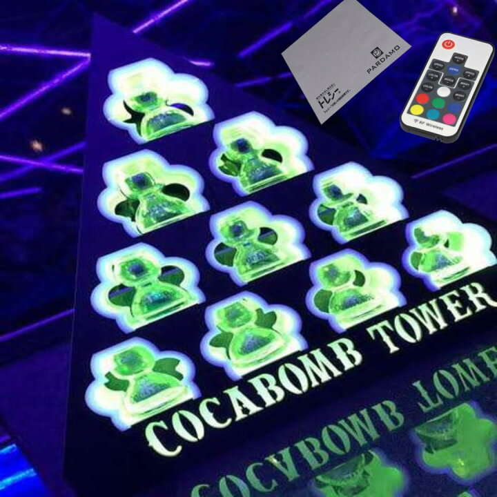 楽天市場】コカボムタワー COCABOMB TOWER リモコン付 光る LED 東レ 