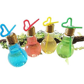 【100個セット】光る電球ボトル 夏祭り 祭り 屋台 出店 タピオカ ボトル イベント ドリンク カップ 光る 学園祭 文化祭 学際 カフェ LED ライト 韓国発祥 電球ソーダ 卸し