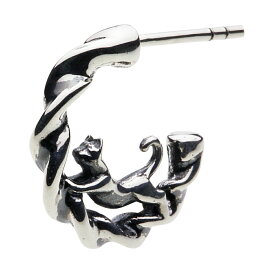 【セノーテ】 cenote-e0581 遊び猫ピアス シルバー925 シルバーアクセサリー 純銀 925 ピアス フープピアス 猫 ネコ ねじり ツイスト キャット アニマル 動物モチーフ 猫ピアス 猫アクセサリー 肉球 デザイン 猫好き ネコ雑貨 ネコモチーフ ネコグッズ