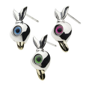 【cenote】シルバー925 ピアス メンズ【z-e0654】うさぎ ウサギ 一つ目 目玉 から傘お化け silver925 スタッドピアス 片耳 キャッチ付き 送料無料