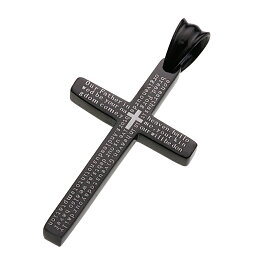 ステンレスペンダント ステンレス アクセサリー ブラック クロス 医療用ステンレス バイブル メンズアクセサリー 十字架 聖書
