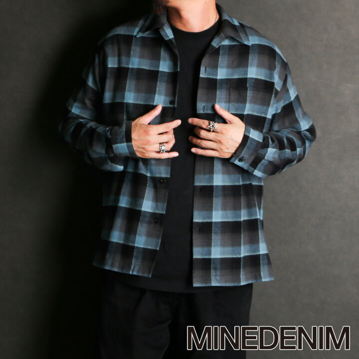 楽天市場】【MINEDENIM/マインデニム】C.R Flow Ombre Check Open  
