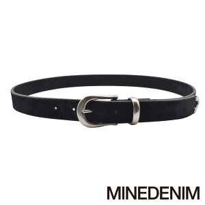 �yMINEDENIM/�}�C���f�j���zThick Velour Western Belt - BLK / LBT-018�y�����Y�z�y���������z