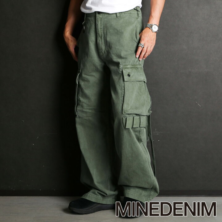 楽天市場】【MINEDENIM/マインデニム】Denim Wide Cargo PS - KHA 