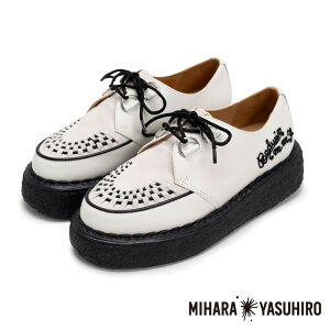 yMaison MIHARA YASUHIRO/] ~nXqzyGeneral ScalezBEDWIN & THE MMY General Scale. / "DAVID" Leather Inter Lace Shoes - WHT × BLK / C15FW703yYzyjZbNXzyz