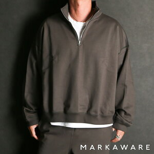 �yMARKAWARE/�}�[�J�E�F�A�zSHORT QUARTER ZIP PULLOVER - CHARCOAL / �I�[�K�j�b�N�R�b�g���w�r�[�ݗ��� - �V���[�g�N�H�[�^�[�W�b�v�v���I�[�o�[ / A25D03CS02C�y�����Y�z�y���������z