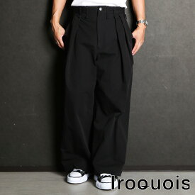 【Iroquois/イロコイ】HIGH COUNT RUBBER CLOTH WIDE CHINOS / 2タックワイドチノパンツ / 477201【メンズ】【送料無料】