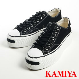 【KAMIYA/カミヤ】"Joey" Platform Sneaker - BLACK / "ジョーイ" プラットフォーム スニーカー / G15FW702【送料無料】