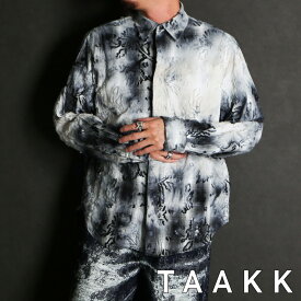 【TAAKK/ターク】"Tie-Dye Check" Regular Shirt - Black / タイダイチェック レギュラーシャツ / TA26SS-SH023【メンズ】【送料無料】