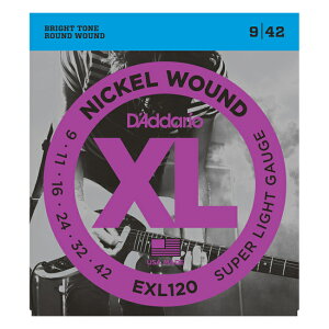 y[֔IIzD'Addario __I [EXL120] XL Nickel Round Wound Super Light 09-42@GLM^[ [Daddario]