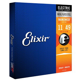 【メール便可】Elixir エリクサー [12102] NANOWEB Medium 11-49 エレキギター弦 ナノウェブ