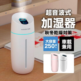 【12/11 01:59までSALE】【 送料無料 】 加湿器 卓上 超音波 七色LED 次亜塩素酸水対応 350ml 大容量 2種類加湿モード 空焚き防止 水漏れ防止 静音 保湿 車載 USB給電式 ミニ 乾燥/花粉症対策 車用 寝室 家庭 子供部屋 お手入れ簡単 オフィス 2024