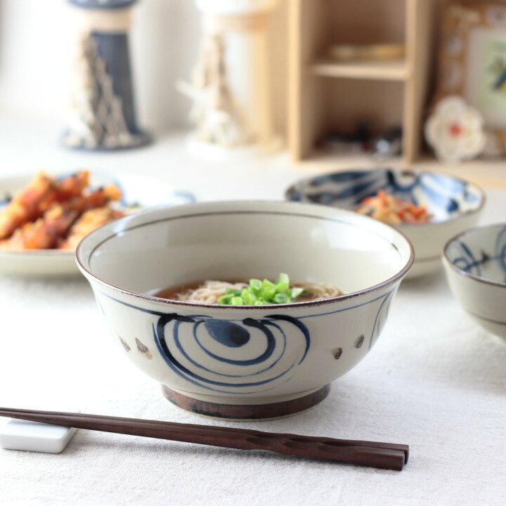 楽天市場】民彩渦紋 麺鉢 18.5cm 日本製 美濃焼 粗白めん鉢 丼 