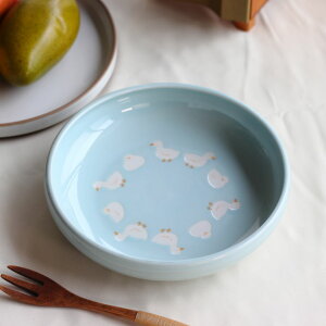 マザーグース ラウンド 20.5cm 日本製 美濃焼 ラウンド60皿 大皿 中皿 和皿 深皿 パスタプレート 深め ステーキ ロールキャベツ 炒めもの 刺し身皿 ワンプレート プレート