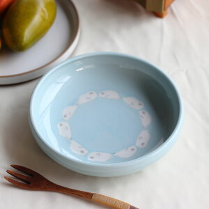 マザーグース ラウンド 20.5cm 日本製 美濃焼 ラウンド60皿 大皿 中皿 和皿 深皿 パスタプレート 深め ステーキ ロールキャベツ 炒めもの 刺し身皿 ワンプレート プレート