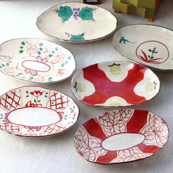 楽天市場】赤絵三善 煮魚が似合う手描き三ツ足楕円皿 22cm 美濃取寄 