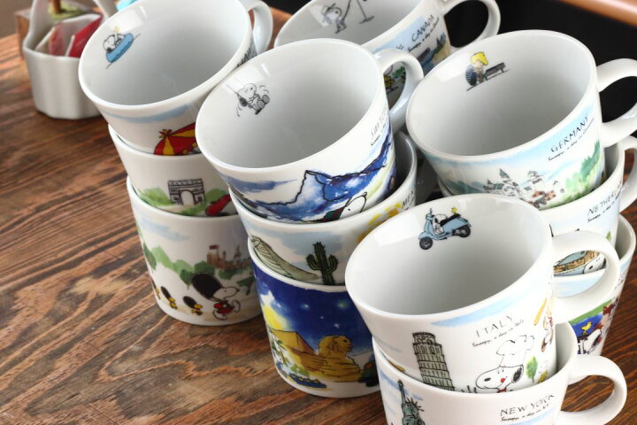 楽天市場】スヌーピー 世界旅行シリーズ たっぷりマグカップ 340ml 