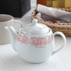 ピンクのバラ 茶こし付きティーポット 480ml 日本製 美濃焼 大人可愛い ローズ柄 ティータイム フレンチカントリー 美濃焼 日本製 茶こし付き 食洗機対応 表示在庫限り 人気 おすすめ