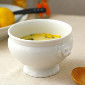 ライオントリフボール 380ml Lサイズ 日本製 美濃焼 スープを入れて、パイ生地をかぶせ、オーブンへ 白い食器 スープ グラタン オーブン シチュー パイ 食器 うつわ 器 皿 お皿 陶器
