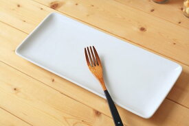 スクエア焼き魚プレート 32cm 日本製 美濃焼 パスタ皿 フレンチ オシャレ プレート 白い食器 洋食器