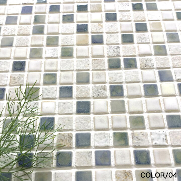 楽天市場 モザイクタイル 壁タイル 300角 おしゃれ かわいい カフェ風 インテリア 模様替え キッチンタイル 日本製 美濃焼タイル おうちをdiy メルゲ 全10色 シート販売 インテリアショップ セラコア