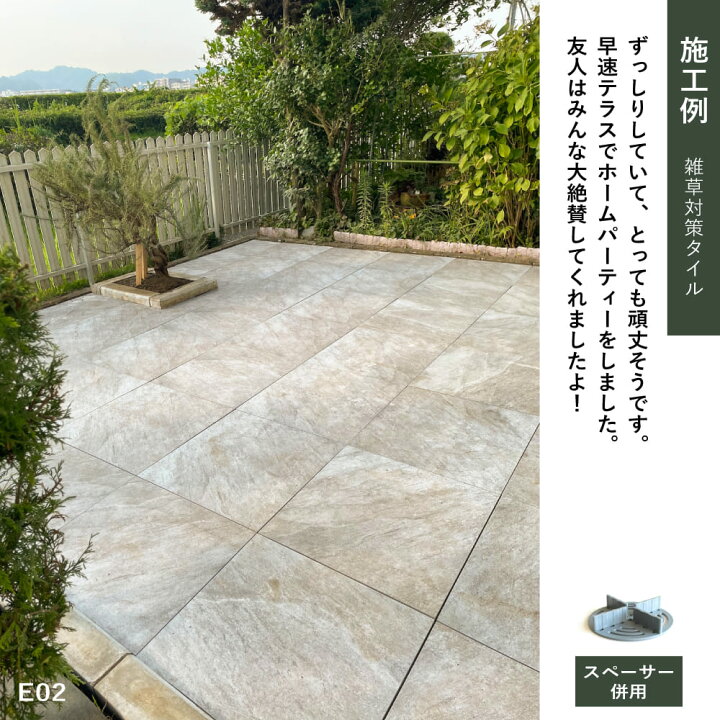 楽天市場】舗石タイル 駐車場タイル 床タイル 防草マット 18mm厚 600 