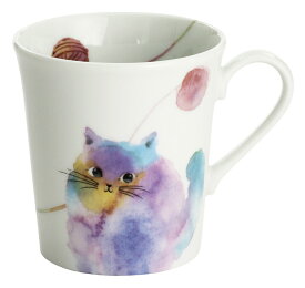 猫食器 モコ猫マグカップ ブルー（単品）【にゃん屋】