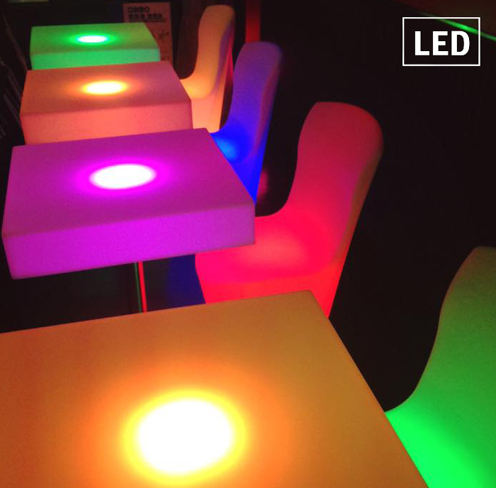 光るテーブル、LEDテーブルシャイニングテーブルスクエア | チェルカ楽天市場店