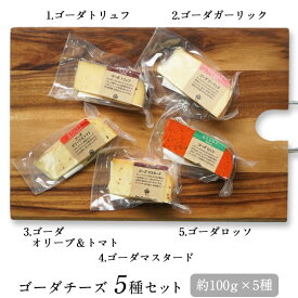 ゴーダチーズ5種セット（約90g×5種）［冷蔵］【3〜4営業日以内に出荷】【送料無料】