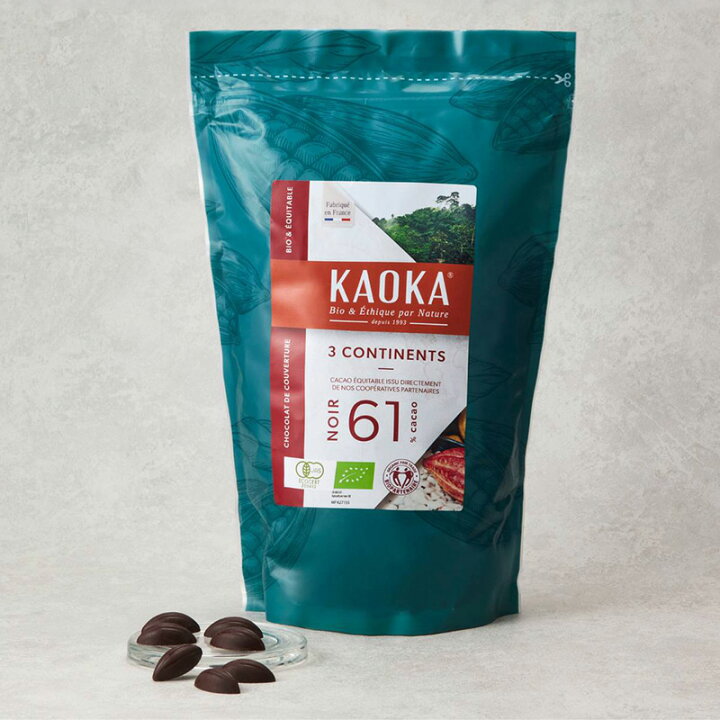楽天市場】KAOKA トロアコンチネンツ 61% 500g オーガニック ダーク 